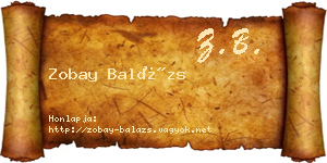 Zobay Balázs névjegykártya